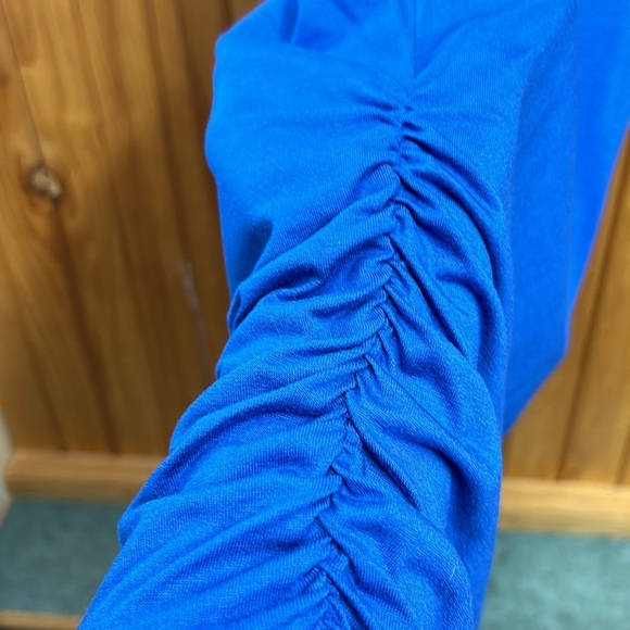 GUESS Women’s Royal Blue Long Sleeveless with ruched Sides - Picture 3 of 5